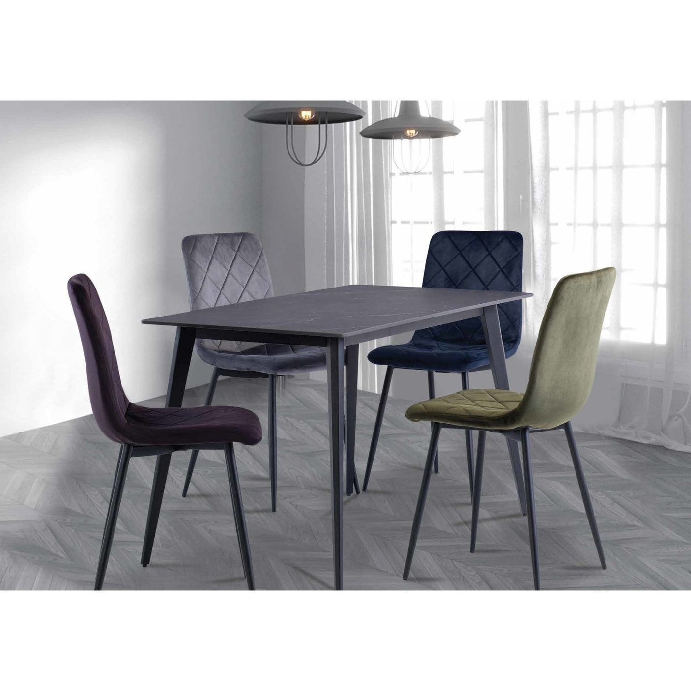 TIRANA MOONEY MATT BLACK 1.3M DINING TABLE