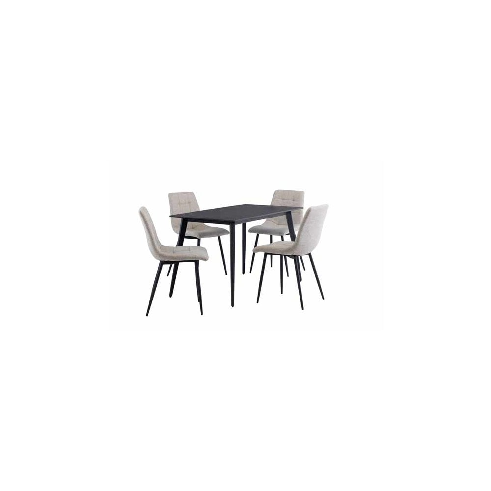 TIRANA MOONEY MATT BLACK 1.3M DINING TABLE