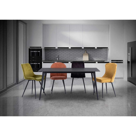 TIRANA MOONEY MATT BLACK 1.6M DINING TABLE