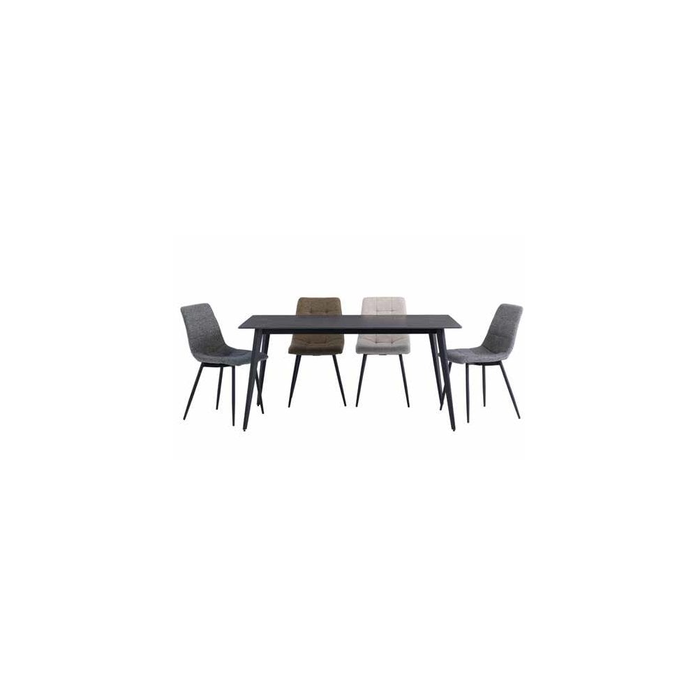 TIRANA MOONEY MATT BLACK 1.6M DINING TABLE