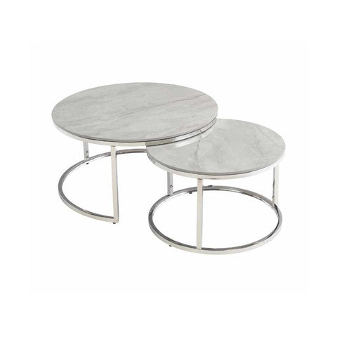 OSLO VILAS GREY ROUND COFFEE TABLE SET