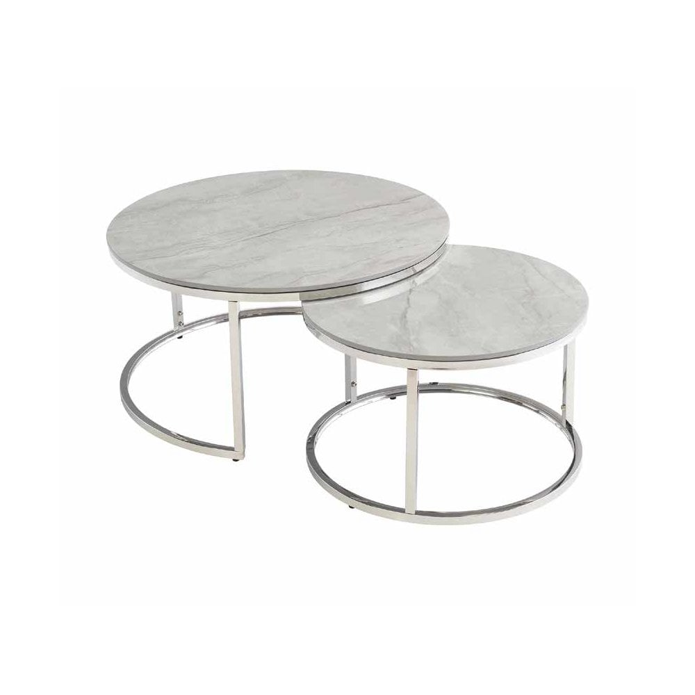 OSLO VILAS GREY ROUND COFFEE TABLE SET