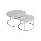 OSLO VILAS GREY ROUND COFFEE TABLE SET