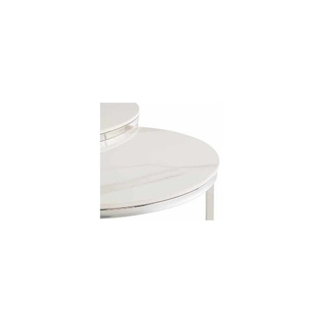 OSLO ITALY WHITE ROUND COFFEE TABLE SET