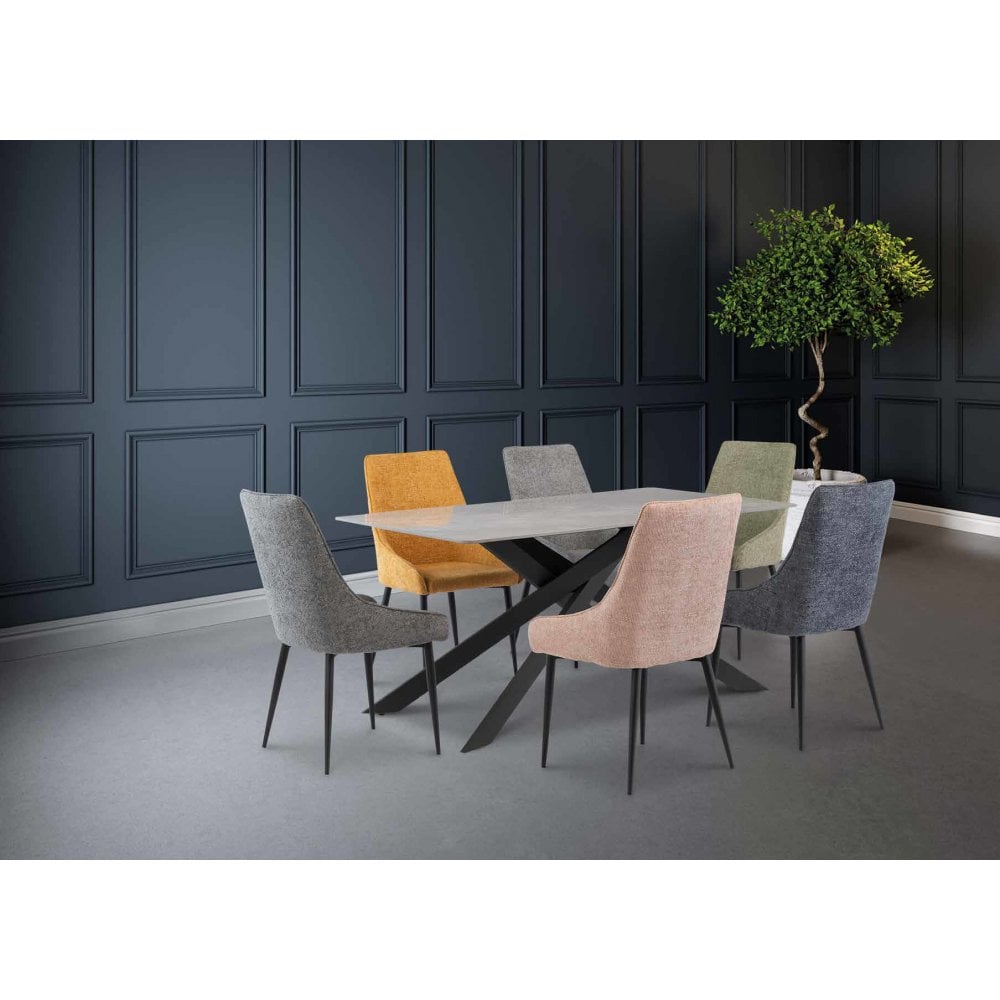 TORONTO GREY/BLACK LEG 1.6M DINING TABLE
