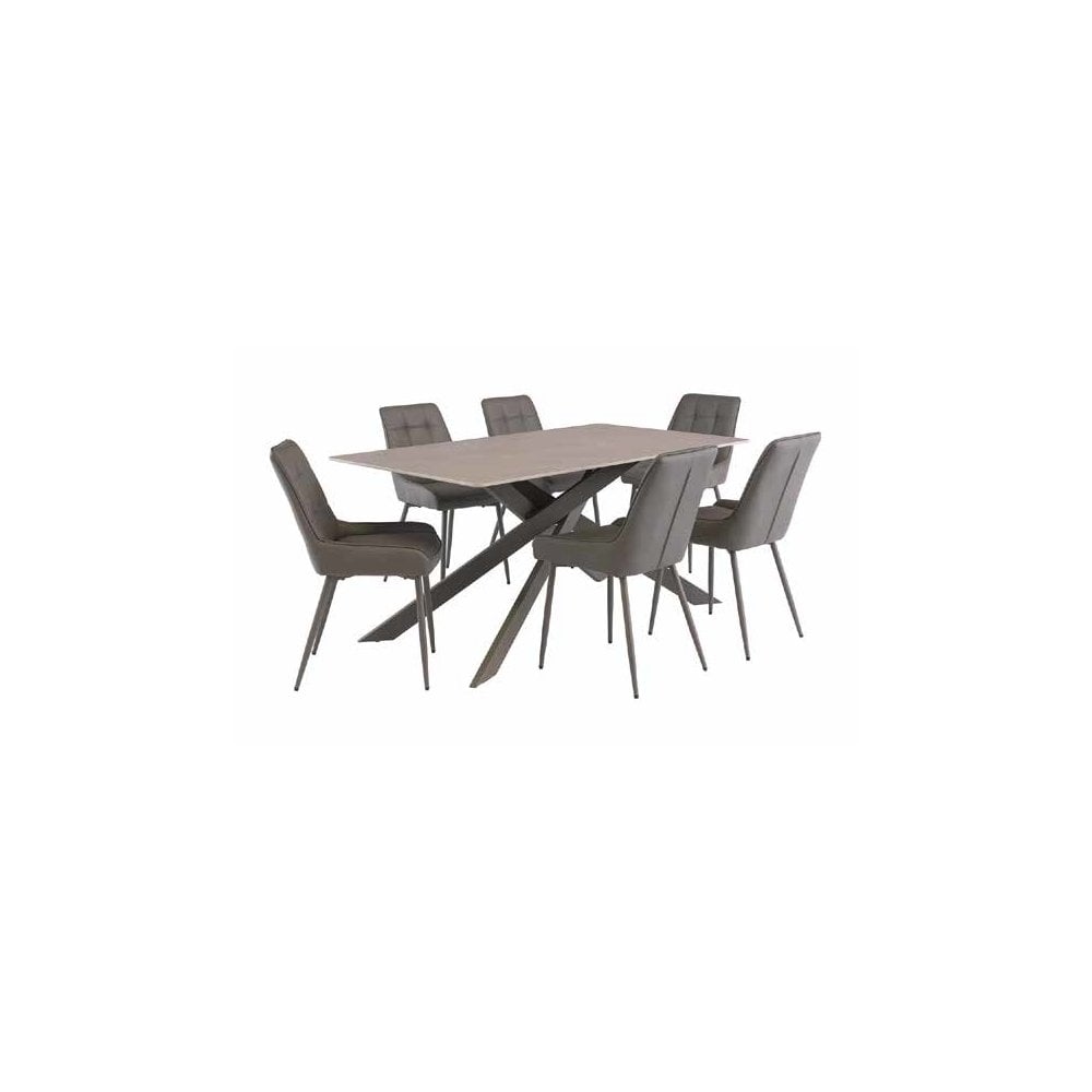 TORONTO MATT GREY/GREYLEG 1.6M DINING TABLE
