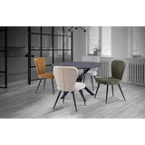 NAPLES MOONEY BLACK MARBLE EFFECT 1.2M ROUND DINING TABLE