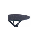 NAPLES MOONEY BLACK MARBLE EFFECT 1.2M ROUND DINING TABLE