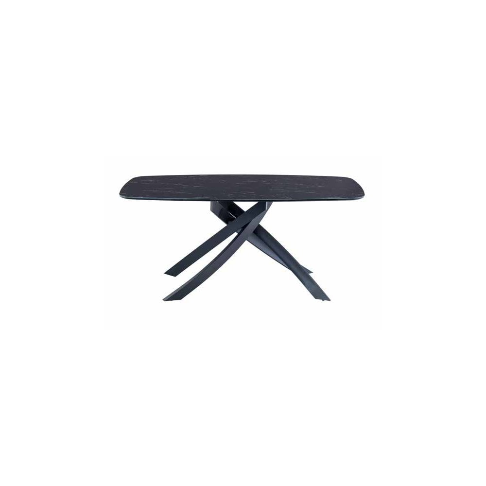 NAPLES MOONEY BLACK MARBLE EFFECT 1.8M DINING TABLE