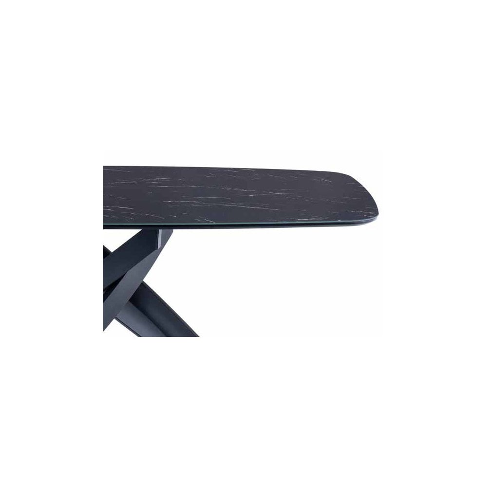 NAPLES MOONEY BLACK MARBLE EFFECT 1.8M DINING TABLE