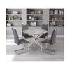 MUNICH GREY MARBLE/CHROME LEG 1.07M ROUND DINING TABLE