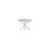MUNICH GREY MARBLE/CHROME LEG 1.07M ROUND DINING TABLE