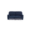 COPENHAGEN BLUE HERRINGBONE FABRIC ELECTRIC RECLINER 3-SEATER