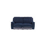 COPENHAGEN BLUE HERRINGBONE FABRIC ELECTRIC RECLINER 3-SEATER