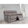 COPENHAGEN GREY LEATHER ELECTRIC RECLINER 3-SEATER