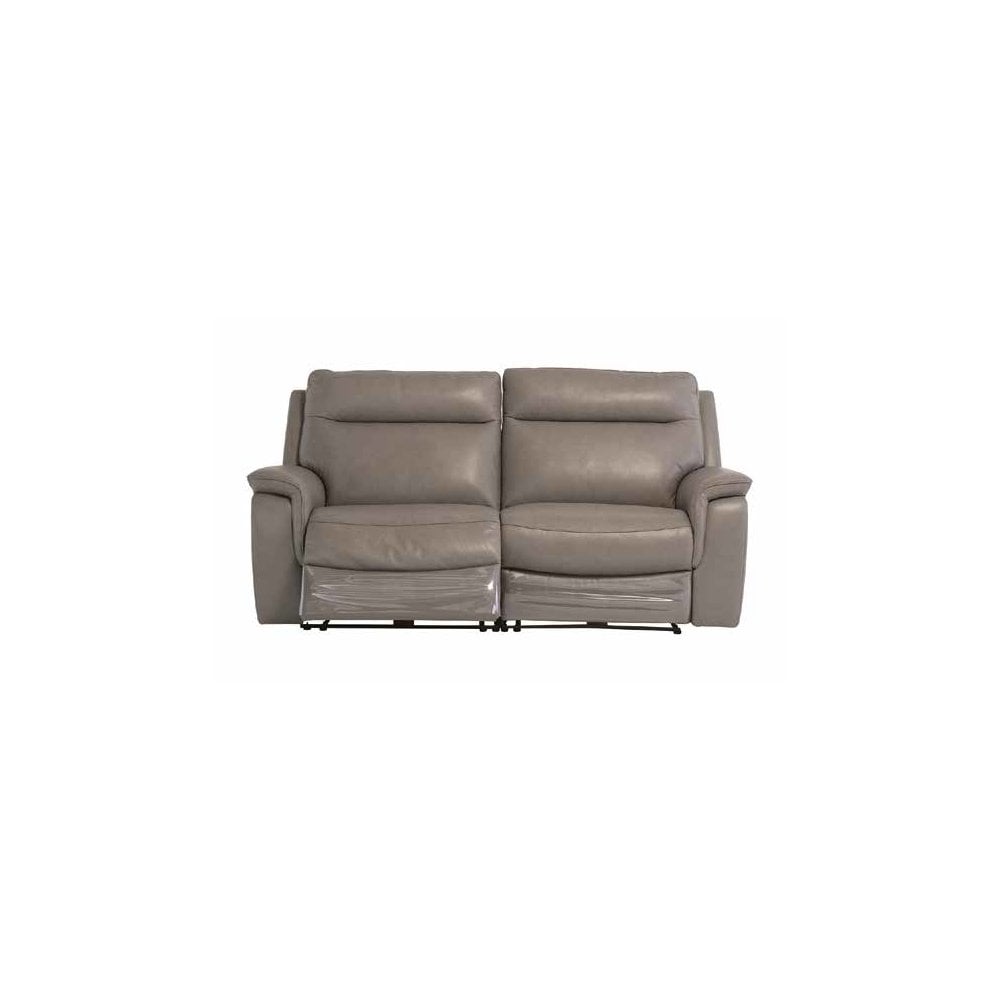 COPENHAGEN GREY LEATHER ELECTRIC RECLINER 3-SEATER