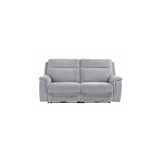 COPENHAGEN SILVER GREY HERRINGBONE FABRIC ELECTRIC RECLINER 3-SEATER
