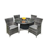 5 Piece Dark Rattan Dining Set