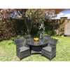 5 Piece Dark Rattan Dining Set