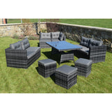 10 Piece Dark Rattan Dining Set