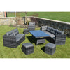 10 Piece Dark Rattan Dining Set