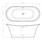 Bow Graphite 1800mm Traditional Freestanding Bath