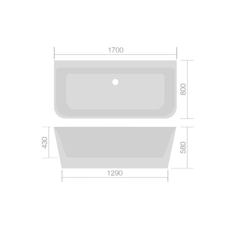 Mono Luxury Back To Wall Freestanding Bath