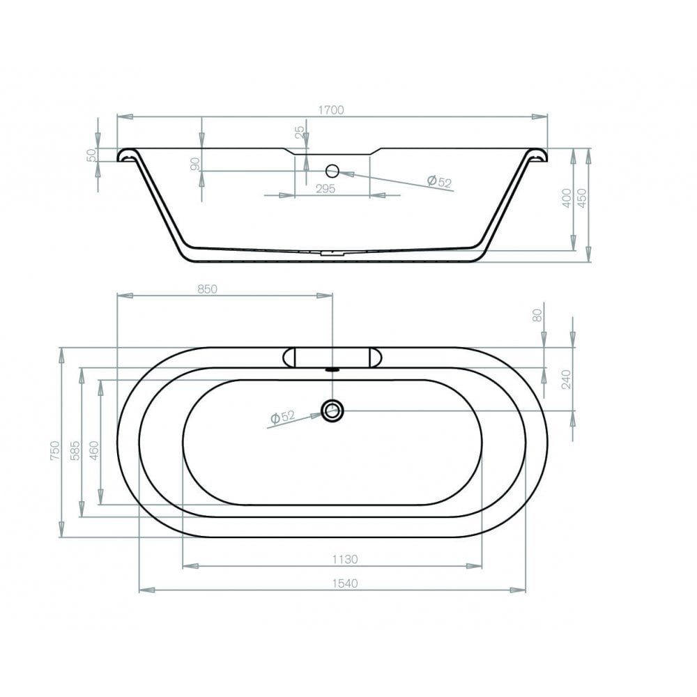 Hebden Traditional Freestanding Bath White