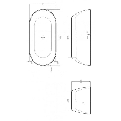 Graphite Summit Black Freestanding Bath