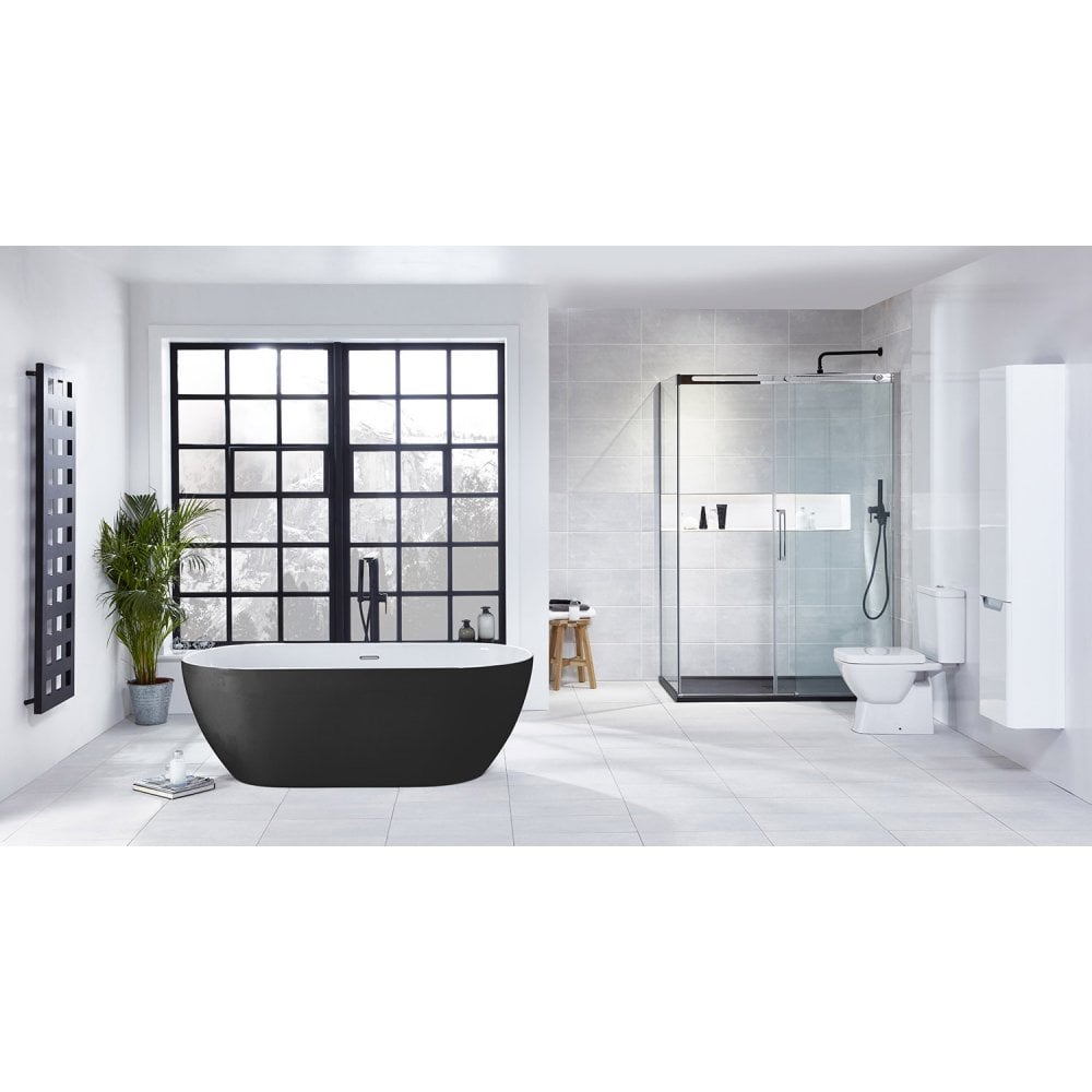 Graphite Summit Black Freestanding Bath