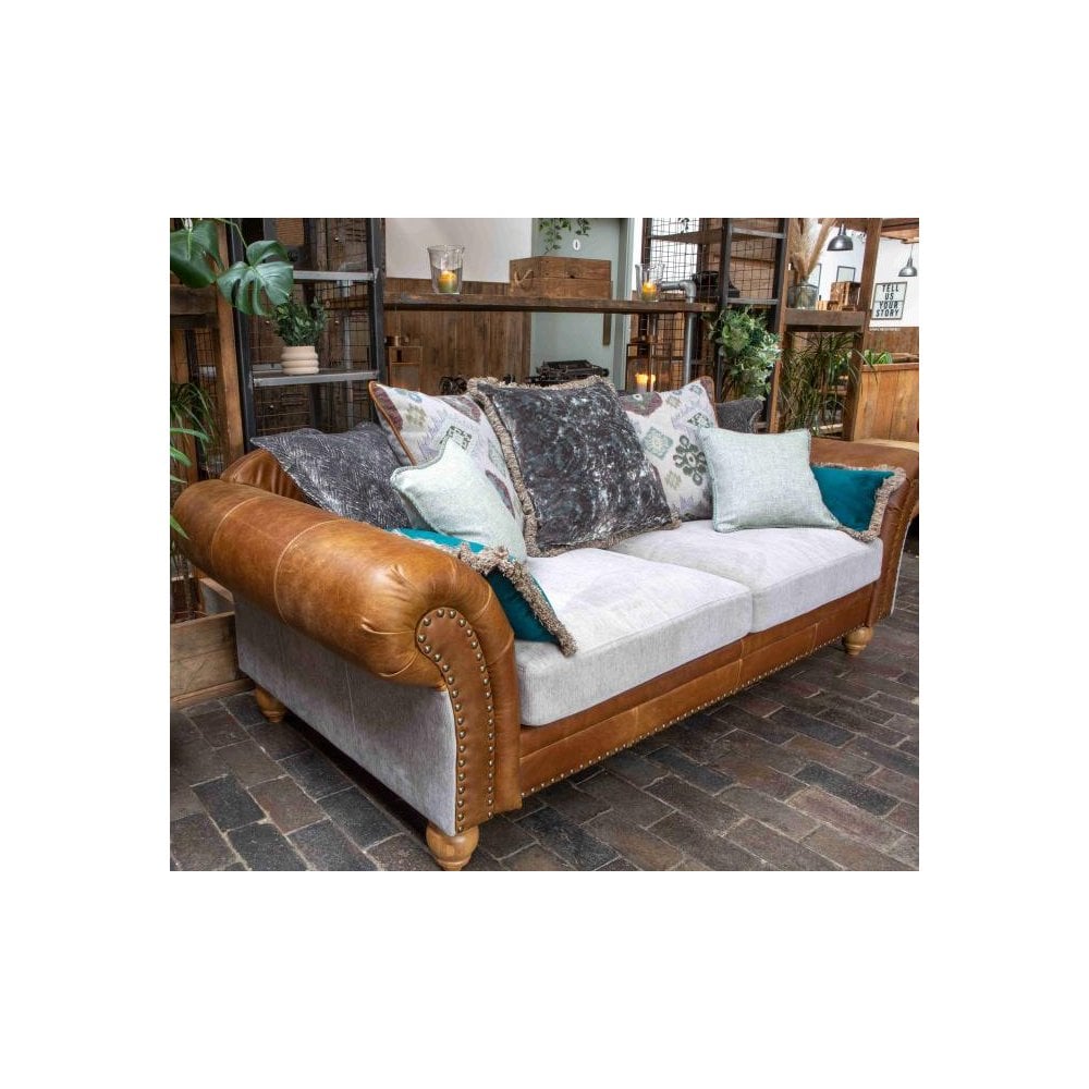 Brompton 3 Seater Sofa Grey Fabrics + 3L