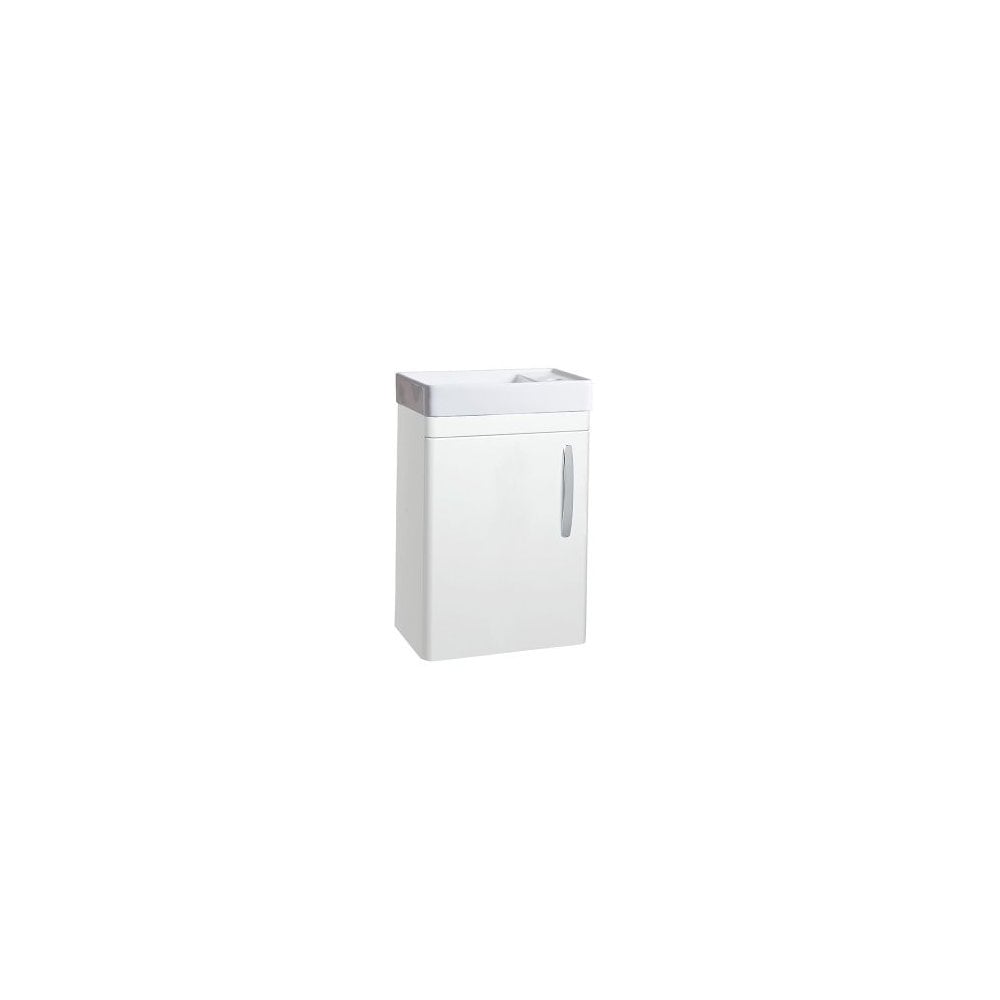 Compass 450 Cloakroom Wall Mounted Vanity Unit Gloss White