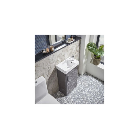 Compass 450 Cloakroom Wall Mounted Vanity Unit Gloss Clay