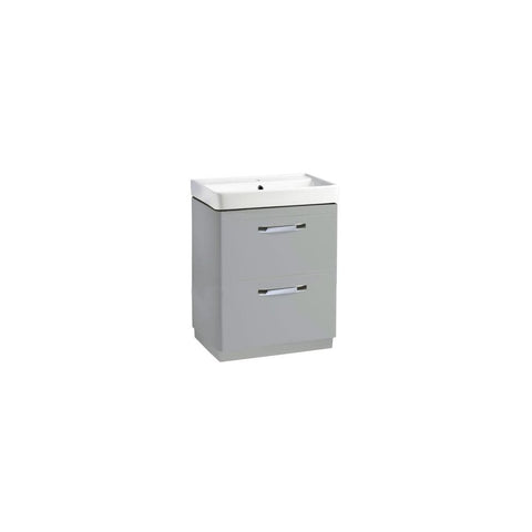 Compass 600 Double Drawer Freestanding Vanity Unit Light Grey