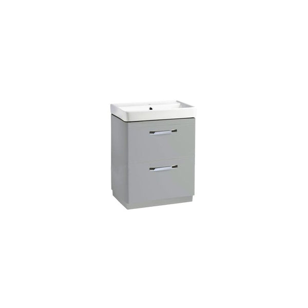 Compass 600 Double Drawer Freestanding Vanity Unit Light Grey