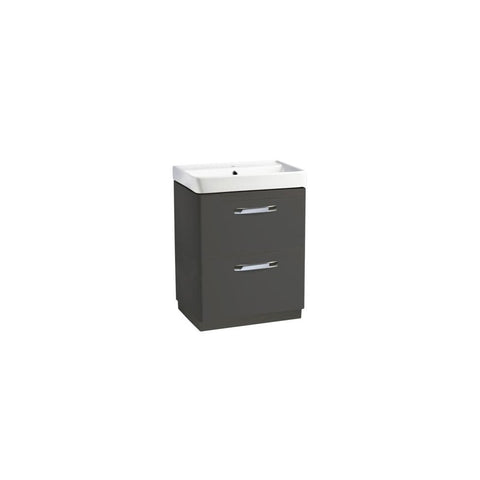 Compass 600 Double Drawer Freestanding Vanity Unit Gloss Clay