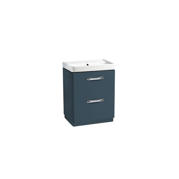 Compass 600 Double Drawer Freestanding Vanity Unit Oxford Blue