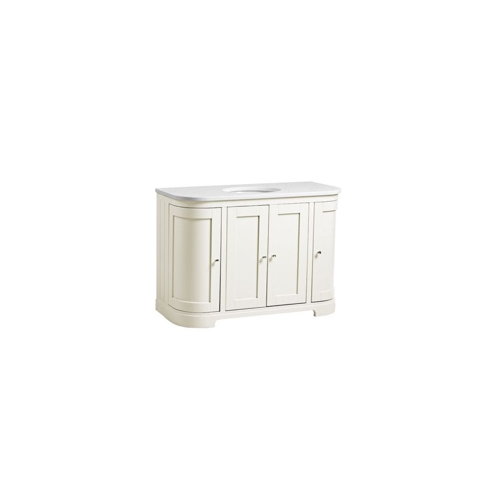 Lansdown 1200 Curved Underslung Unit Linen White