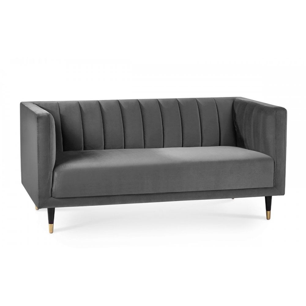 Salma Scalloped Back 2 Seater - Grey