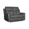 Bergamo Leather 2 Seater Recliner Sofa-Dark Grey