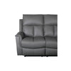Bergamo Leather 2 Seater Recliner Sofa-Dark Grey