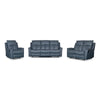 Bergamo Leather 3 Seater Recliner Sofa-Blue Grey