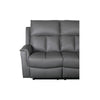 Bergamo Leather 3 Seater Recliner Sofa-Dark Grey