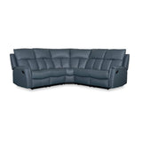 Bergamo Leather Recliner Corner Sofa-Blue Grey
