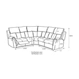 Bergamo Leather Recliner Corner Sofa-Blue Grey