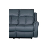 Bergamo Leather Recliner Corner Sofa-Blue Grey
