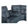Bergamo Leather Recliner Corner Sofa-Blue Grey