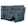 Bergamo Leather Recliner Corner Sofa-Blue Grey