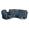 Bergamo Leather Recliner Corner Sofa-Blue Grey