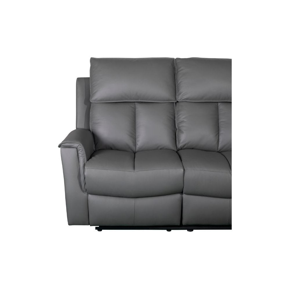 Bergamo Leather Recliner Corner Sofa-Dark Grey